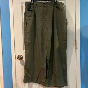 Kut sienna utility pant wide leg size 16 olive camo green